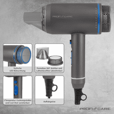 ProfiCare HT 3082 sušilnik za lase LED ION magnet