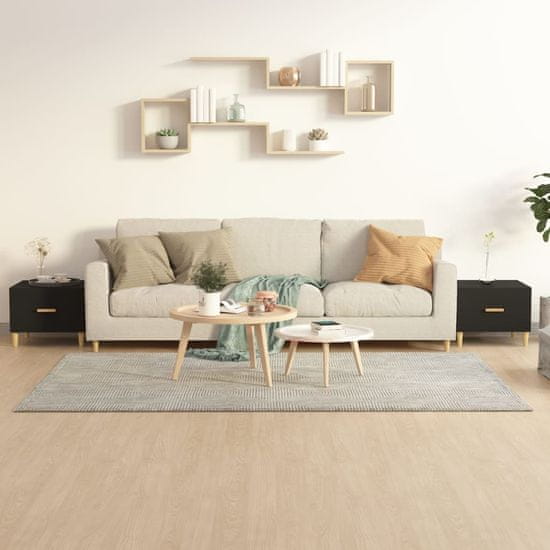 Vidaxl Klubske mizice 2 kosa črne 50x50x40 cm konstruiran les