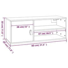 Vidaxl Stenska omarica medeno rjava 80x30x30 cm trdna borovina