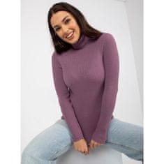 Factoryprice Damen-Rollkragenpullover mit geripptem Saum MARYAM lila TO-SW-2022.48_391322 Univerzalni