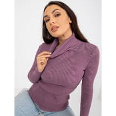 Factoryprice Damen-Rollkragenpullover mit geripptem Saum MARYAM lila TO-SW-2022.48_391322 Univerzalni