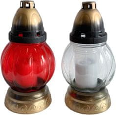 Steklena krogla za sveče - 45 g mešanica bela/rdeča
