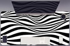 Decormat Podloga za pisalno mizo Črno -beli valovi 100x50 cm 