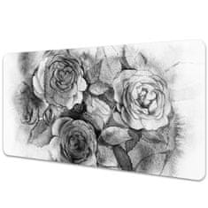 Decormat Podloga za pisalno mizo Black and white roses 100x50 cm 