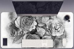 Decormat Podloga za pisalno mizo Black and white roses 100x50 cm 