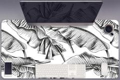 Decormat Podloga za pisalno mizo Črni listi 90x45 cm 