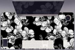Decormat Podloga za pisalno mizo Rože negativno 100x50 cm 