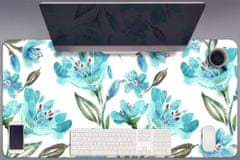 Decormat Podloga za pisalno mizo Turquoise flowers 100x50 cm 