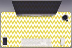 Decormat Podloga za pisalno mizo Yellow zigzags 90x45 cm 