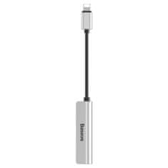 BASEUS Baseus L52 avdio adapter iz Lightninga v Mini Jack 3,5 mm in 2x Lightning (srebrn)