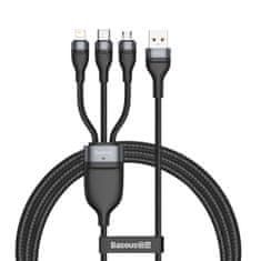 BASEUS Kabel USB 3w1 Flash Series, USB-C + micro USB + Lightning, 40W, 5A, 1.2m 