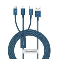 BASEUS USB cable 3in1 Baseus Superior Series, USB to micro USB / USB-C / Lightning, 3.5A, 1.5m (blue)