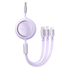 BASEUS Kabel USB 3w1 Bright Mirror, USB do micro USB / USB-C / Lightning, 66W, 1.2m 