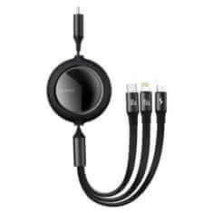 BASEUS Kabel USB-C 3w1 Bright Mirror do micro USB / USB-C / Lightning, 100W, 1.2m 