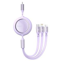 BASEUS Kabel USB-C 3w1 Bright Mirror do micro USB / USB-C / Lightning, 100W, 1.2m 