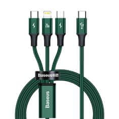 BASEUS Baseus Rapid Series 3-v-1 kabel USB-C za M+L+T 20W 1,5 m (zelena )