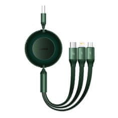 BASEUS Baseus Bright Mirror 3, kabel USB 3-v-1 za micro USB / USB-C / Lightning 66W / 2A 1,1 m (zeleni)