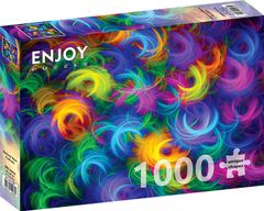 ENJOY Puzzle Abstraktna neonska perja 1000 kosov