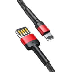 BASEUS Baseus Cafule Dvostranski kabel USB Lightning 2,4A 1 m (črn+rdeč)