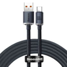 BASEUS Crystal Shine kabel USB na USB-C, 100 W, 1,2 m (črn)