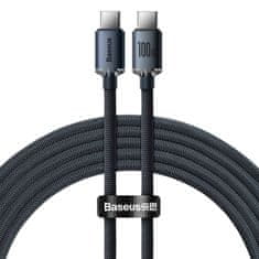 BASEUS Crystal Shine kabel USB-C na USB-C, 100 W, 2 m (črn)