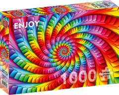 ENJOY Puzzle Mavrična psihedelična spirala 1000 kosov