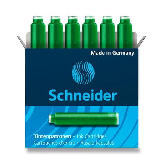 Stekleničke s črnilom Schneider, 6 kosov zelene barve