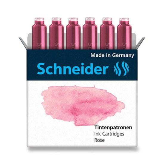 Schneider Stekleničke za črnilo, 6 kosov roza barve