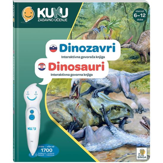 Singa Kuku interaktivna knjiga, dinozavri (brez pisala)