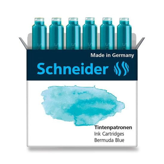 Schneider kartuše s črnilom, 6 kosov, oceansko modra