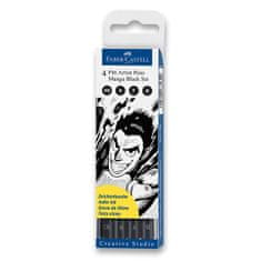 Faber-Castell Pitt Artist Pen Manga 4 kosi, črna