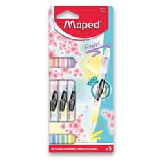 Maped Označevalnik Fluo Peps Duo Pastel set, 3 kosi