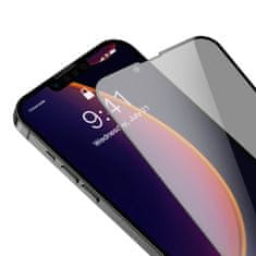 BASEUS Kaljeno steklo z 0,3 mm filtrom zasebnosti za iPhone 13 Mini (2 kosa)