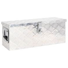 Vidaxl Škatla za shranjevanje srebrna 60x23,5x23 cm aluminij