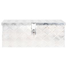 Vidaxl Škatla za shranjevanje srebrna 60x23,5x23 cm aluminij