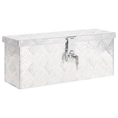 Vidaxl Škatla za shranjevanje srebrna 50x20,5x15 cm aluminij