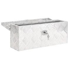 Vidaxl Škatla za shranjevanje srebrna 50x20,5x15 cm aluminij