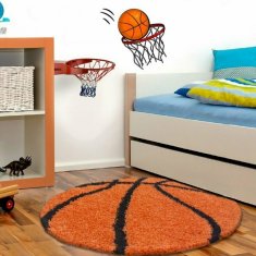 eoshop Otroška preproga Fun shaggy 6001 oranžna (Varianta: okrogla s premerom 100 cm)