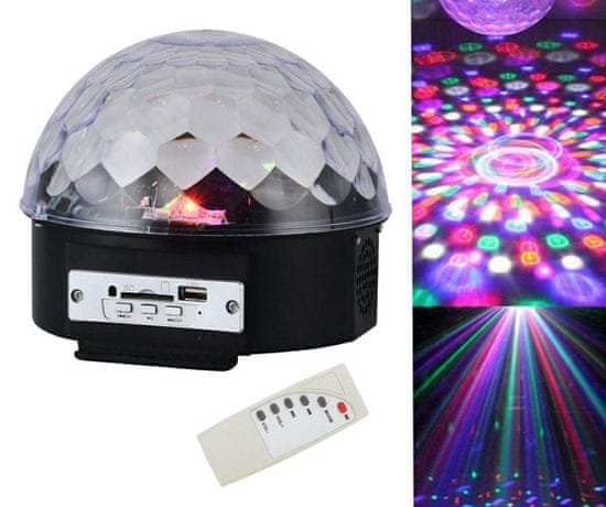 aptel Disko LED RGB projektor in MP3 predvajalnik 18W + daljinec