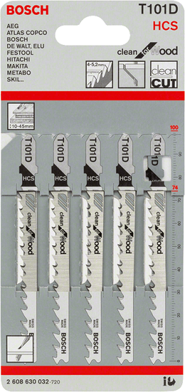 Bosch List za vbodno žago t101d 5 kosov.