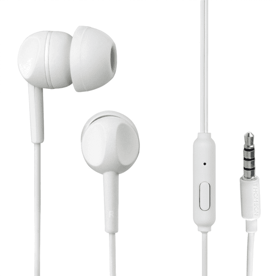 Hama Thomsonove slušalke z mikrofonom EAR3005, silikonske slušalke, bele