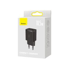 BASEUS Kompaktni omrežni polnilec 2x USB 10,5W črn