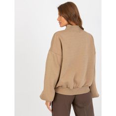 Ex moda Ženski pulover s potiskom in želvo DORIS temno bež EM-BL-643.39X_391808 L-XL