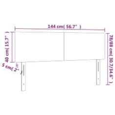 Greatstore LED posteljno vzglavje krem 144x5x78/88 cm umetno usnje