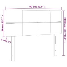 Vidaxl LED posteljno vzglavje temno rjavo 90x5x78/88 cm blago