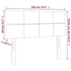 Vidaxl LED posteljno vzglavje modro 100x5x78/88 cm blago