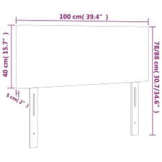 Vidaxl LED posteljno vzglavje temno sivo 100x5x78/88 cm blago