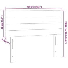 Vidaxl LED posteljno vzglavje temno sivo 100x5x78/88 cm blago