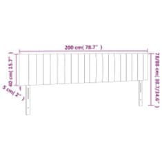 Vidaxl LED posteljno vzglavje modro 200x5x78/88 cm blago