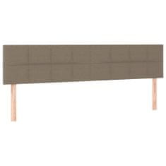 Vidaxl Box spring postelja z vzmetnico LED taupe 160x200 cm blago